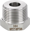METALLIXITY 1PCS 1" Male NPT x 3/8" FeMale NPT Thread 304 Stainless Steel Hex Bushing Extension Tube Adapters Convert for Water Tub Spout/Shower