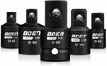 BOEN 5 Piece Impact Socket Adapter Set and Reducer Set, Standard SAE, 1/4", 3/8", 1/2" Drive Socket Adapter Set, CR-MO Steel Impact Adapter Conversion Set for Impact Driver Wrench