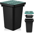 Catch Basin with Grate 15 x 15 × 24 Inch Square Large Catch Basin for Drainage with Debris Basket French Drain Without Reserved Hole for Yard, Downspout, Lawn, Municipal Pipeline