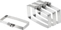 uxcell 4Pcs 304 Stainless Steel Rectangular Hose Clamp, Adjustable 3.9 x 1.6 Inch Square Worm Gear Duct Pipe Tube Clamps for Ducting Bracket Cable Tray Bridge Project Systems, Silver