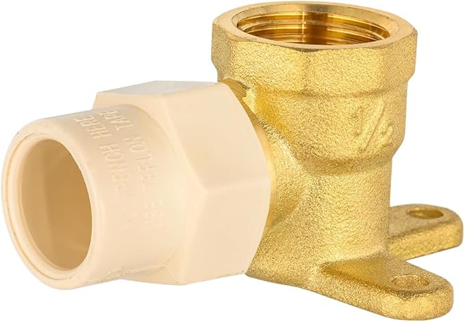(Pack of 2) EFIELD 1/2" CPVC Slip X 1/2" Female NPT Brass Drop Ear Elbow, No Lead Brass,(PEX1807506-2PCS)