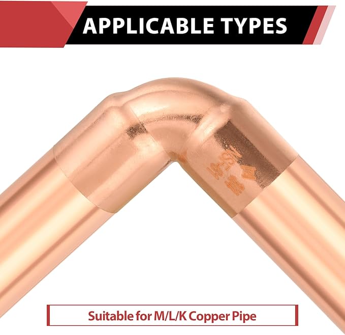 (Pack of 25) EFIELD 3/4" C X C Short Radius Copper 90 Degree Elbow, LF Copper Plumbing Fittings with Sweat Solder Connection, Pro Pack,(COPPER008)