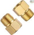 [2-Pack] APLWY 1/2" Female NPT x 1/2" Male NPT Brass Pipe Fitting Reducer Adapter (1/2"M x 1/2"F)