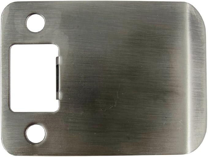 Round Corner Extended Lip Strike Plate, 2-1/4" x 2-1/2", (3" Overall Length), Antique Nickel by Stone Harbor Hardware