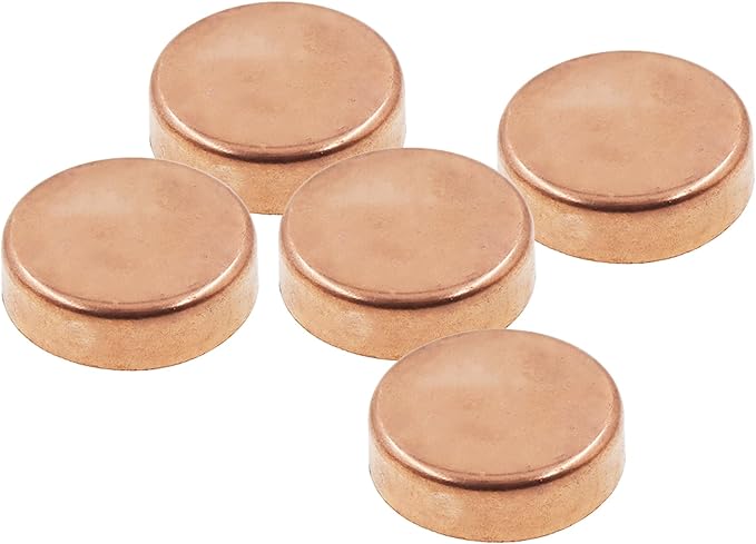 Copper Pipe Cap,TTZEZE Copper End Cap,Certified Safe Pressure Copper Cap Plug,Solid Sweat Solder Connection,Pure Copper Plumbing Cap for Plumbing HVAC Air Conditioner 45mm/1.77'' 1PCS