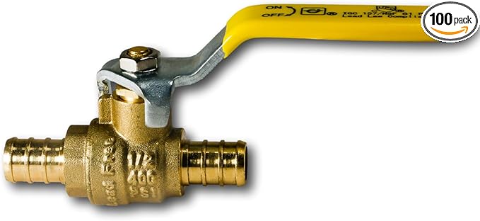 XFITTING 100 Pieces 1/2" Pex Ball Valve, 23-3-1=100X (100 Packs)