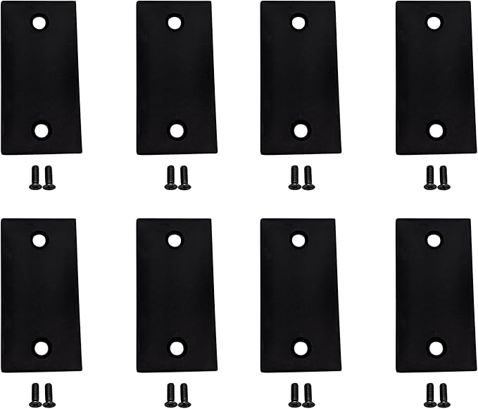 QCAA Stainless Steel Door Strike Filler Plate, 2-1/4" x 1-1/8", Matte Black, Made in Taiwan, 8 Pack