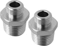 2x RV Faucet Adapter, Brass 1/2 male to 3/8 male Reducer Compression Fitting Universal Upgrade for Connecting Two Threaded Pipes