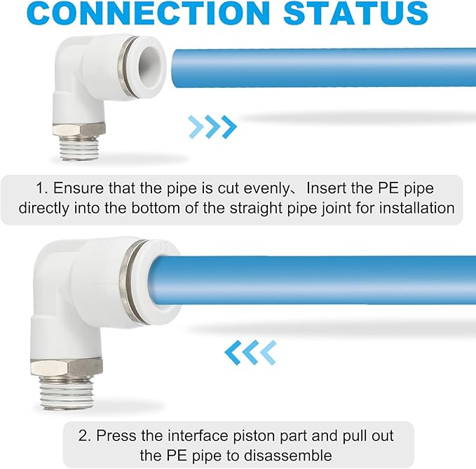 PATIKIL Push to Connect Fitting, 10 Pack Pneumatic Air Elbow Quick Connector 1/4"PT Male Thread x 12mm Tube 90 Degree Connect Tubing Elbow Air Tube Fitting Pneumatic Quick Adapter, White