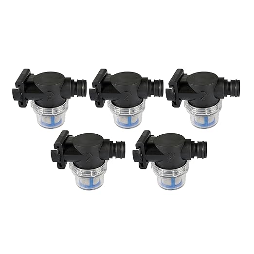 SEAFLO Inline Water Pump Filter 52S02-3/4" Male Quick Attach with 1/2" Hose Barb, 50 MeshSteel Strainer with Plastic Shell, Fits SEAFLO 56 Series Pumps, RV, Marine, Agriculture, Lawn Care (5-Pack)