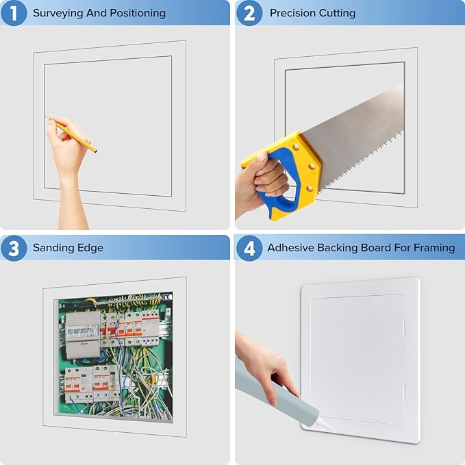 Donext Access Plumbing Panel for Drywall Ceiling, 12x12 in 2 PC Plastic Access Door, Wall Hole Cover Plate for Plumbing & Electrical & Wiring, White