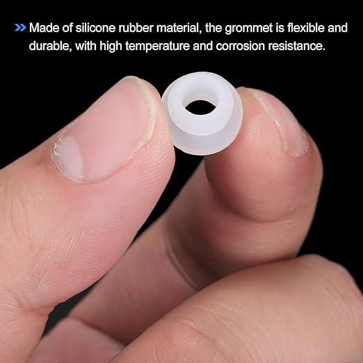 MECCANIXITY 20Pcs Snap Rubber Grommet Plug Mount Dia 7.5mm ID 5mm Narrow Groove Width 2mm Seal Anti-Scratch for Electrical Box Cable Pipes Transparent