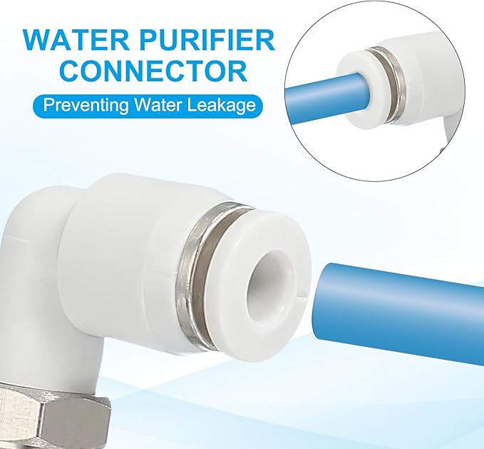 PATIKIL Push to Connect Fitting, 5 Pack Pneumatic Air Elbow Quick Connector 1/8"PT Male Thread x 4mm Tube 90 Degree Connect Tubing Elbow Air Tube Fitting Pneumatic Quick Adapter, White