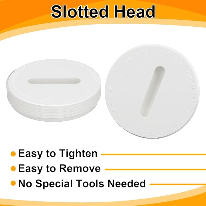 2 Pcs 3 Inch PVC DWV Pipe Fitting Flush Cleanout Plug Compatible with P110 Series NPT Male Threaded Connector PVC Plumbing Adapter for Plumbing Water Line Drainage Piping Waste Vent System