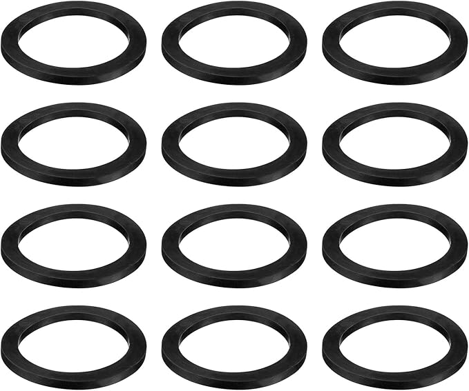 uxcell 12 Pcs Solid Nitrile Rubber Flat Washer DN80 3-5/8" OD x 3" ID x 1/4" Thickness Large Washers O Ring Sealing Gaskets, Industrial Flat Rubber Spacer, Black