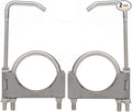 Heavy Duty 4 Inch Stainless Exhaust Clamp with Hanger Rod for Universal 4" Exhaust Pipes