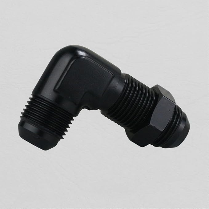 10AN Male Flare 90 Degree Bulkhead Fitting Adapter with 10AN Nut Aluminum Black