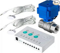 Water Leak Detector with 3/4” Brass Automatic Shut-Off Valve, Leak Alarm System with Controller and 2 Sensors, Supports Up to 8 Water Sensors for Home Flood Prevention