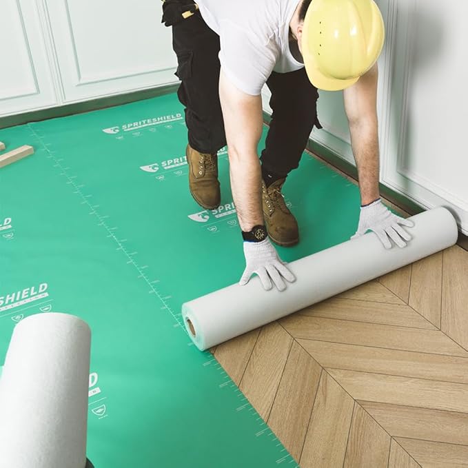 39" x 100' Heavy-Duty Temporary Floor Protection for Construction & Renovation, Green, Surface Protection Film for Hardwood Floors, Tile&Hard Paint Protection. (HD-330G 39" x 100')