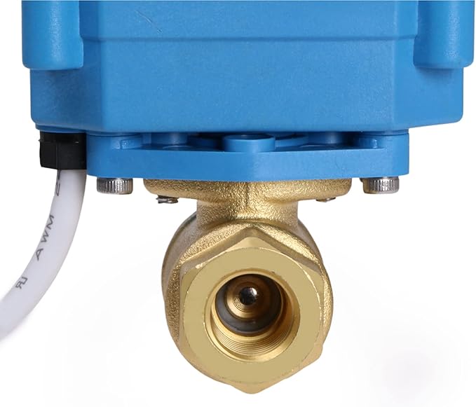 U.S. Solid Motorized Ball Valve- 1/4" Brass Ball Valve with Full Port, 9-24V AC/DC and 2 Wire Auto Return Setup