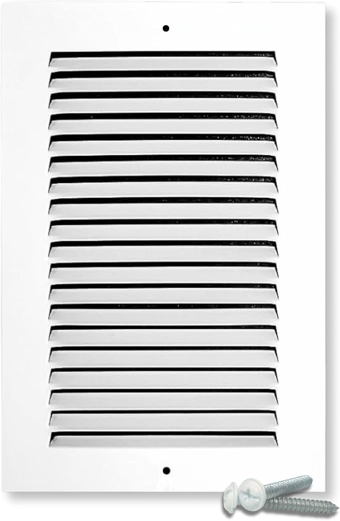 4 x 12 Inch Return Air Vent Cover, Solid Steel HVAC Grille for Wall or Ceiling, White Duct Opening, Durable Return Air Vent Cover, Airflow Ventilation Grille for Home or Office