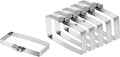uxcell 6Pcs 304 Stainless Steel Rectangular Hose Clamp, Adjustable 3.9 x 1.6 Inch Square Worm Gear Duct Pipe Tube Clamps for Ducting Bracket Cable Tray Bridge Project Systems, Silver