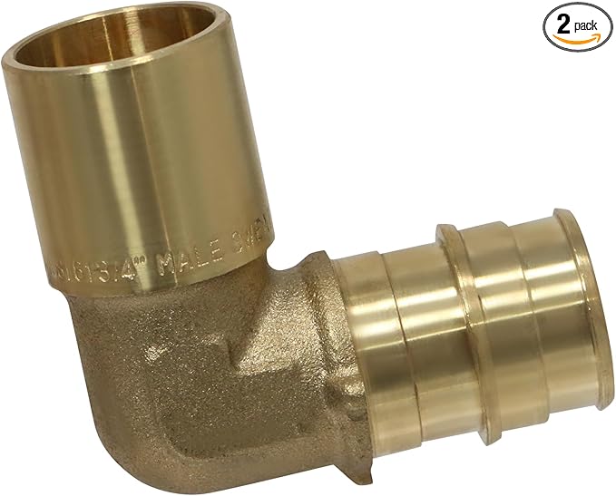 2 Pcs XFITTING Pex A 3/4 Inch x 3/4 Inch Male Elbow Sweat, 30-1-2=2XX