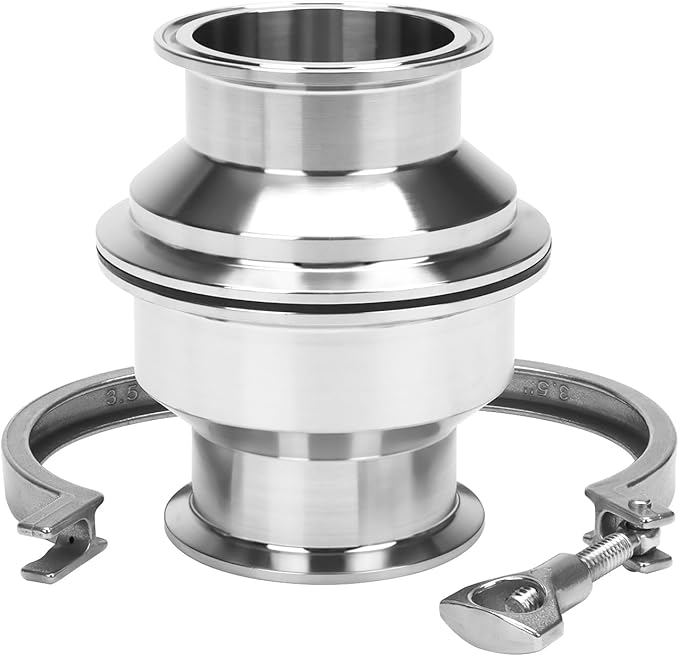 DERNORD Sanitary Check Valve - One Way Flow - 2.5" Tri Clamp Style, Stainless Steel 304, FKM Gasket (2.5" Tri Clamp Check Valve)