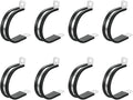 uxcell 1-5/8"(42mm) Cable Clamp, 304 Stainless Steel Rubber Cushioned Insulated Clamp R Shape Metal Clamp Tube Holder for Pipe Hose Wire Cord Installation 8Pcs