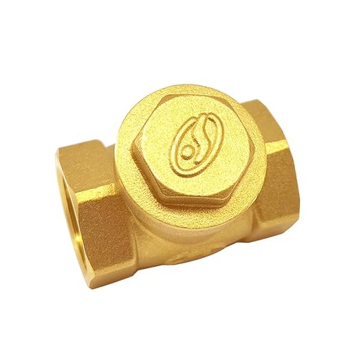 Joywayus 3/4” Female Thread Brass Horizontal Check Valve DN20 One-Way Non-return Swing Check Valve Prevent Water Backflow