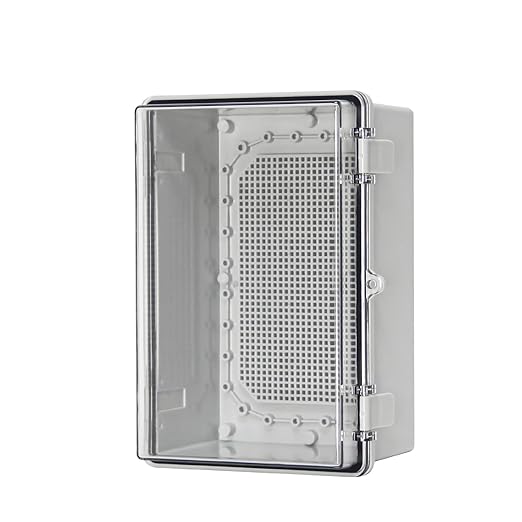 Waterproof Electrical Junction Box Waterproof Box ABS Plastic Enclosure Switch Router Project Box Electronics Enclosure with Mounting Plate Wall Bracket Clear (11.4"x7.4"x5.5")