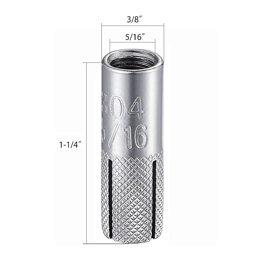 Wensilon(20 pcs) 5/16"-18 Premium Stainless Steel Drop in Anchors Assortment, Knurled Drop-in-Anchor for Solid Concrete, Internal Forced Expansion Screw Bolts