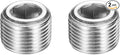PATIKIL 2 Pcs 304 Stainless Steel Pipe Plug M20 x 1.5 Male Internal Hex Thread Socket Pipe Plug Hex Countersunk Pipe Fitting for Sealing Water Oil Gas Pipeline, Silver