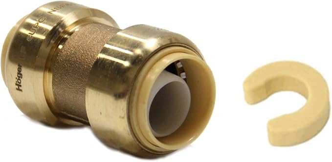 EFIELD 1-Inch Straight Coupling Push-Fit Fitting to Connect Pex, Copper, CPVC With Disconnect Clip,UPC Certifired,(PF009)