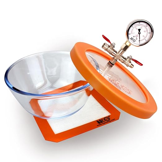 BACOENG 2.8 Quart Vacuum Chamber, Pyrex Glass Degassing Chamber Kit for Resin, Silicone and Epoxies
