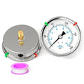 0-200PSI Stainless Steel Liquid Filled Pressure Gauge, 4" Dial Size, 1/4" NPT Back Mount, for Tube, Water Pump, Gas, Liquid, Pressure Test (with Range Mark Pointer)