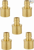 (Pack of5) EFIELD Pex A Full Flow Expansion Brass Fittings 1/2" Pex X 3/4" Female Sweat Adapter (Over the Copper Pipe), ASTM F1960,(PEX1960058-5PCS)