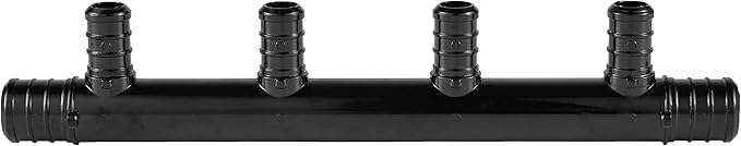 (Pack of 2) EFIELD Open Poly PPSU Barb Crimp Pex Manifold: 3/4 Trunk, 1/2" Port (4 Ports),(PPSU1807017-2PCS)