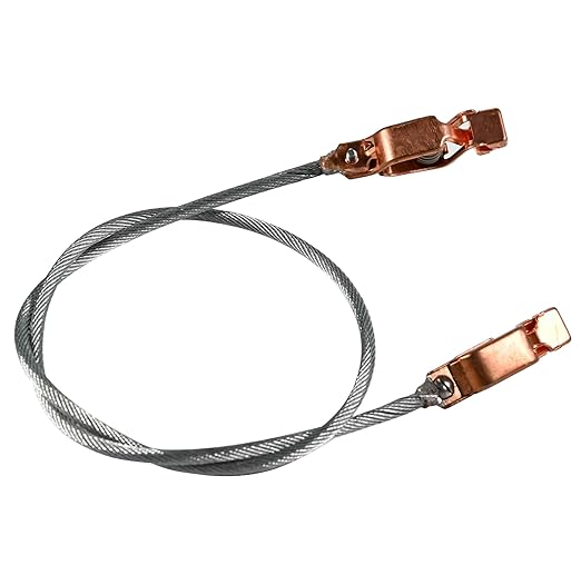 3Ft/90cm Long Flexible Bonding and Grounding Wire with Two Alligator Clips, Bare