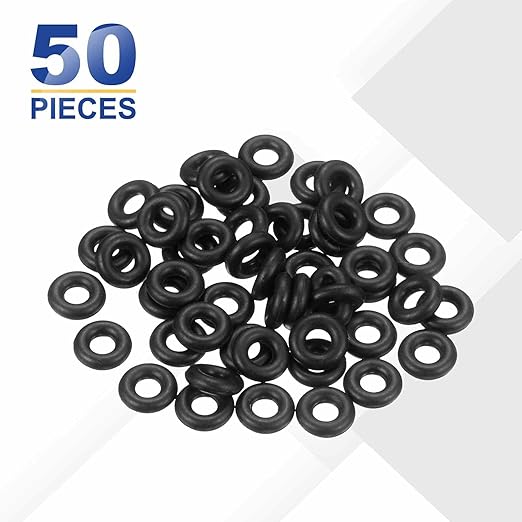 HARFINGTON 50pcs Nitrile Rubber O-Rings 6.5mm OD 2.5mm ID 2mm Width Metric Buna-N NBR Sealing Gasket Plumbing Sealing Repair O Rings for Car Auto Vehicle Repair Faucet Air Gas