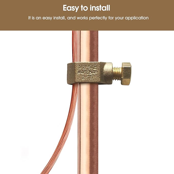 Copper Ground Rod Clamp, Great for 1/2”- 5/8’’ Grounding Rods (25, CP58 (1/2''-5/8''))