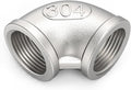 ChillWaves 304 Stainless Steel Pipe Fitting, 90 Degree Elbow 2" NPT Female x 2" NPT Female Thread Adapter(1-PACK)