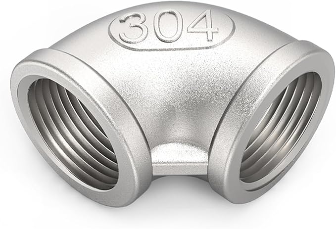 ChillWaves 304 Stainless Steel Pipe Fitting, 90 Degree Elbow 1-1/2" NPT Female x 1-1/2" NPT Female Thread Adapter(1-PACK)