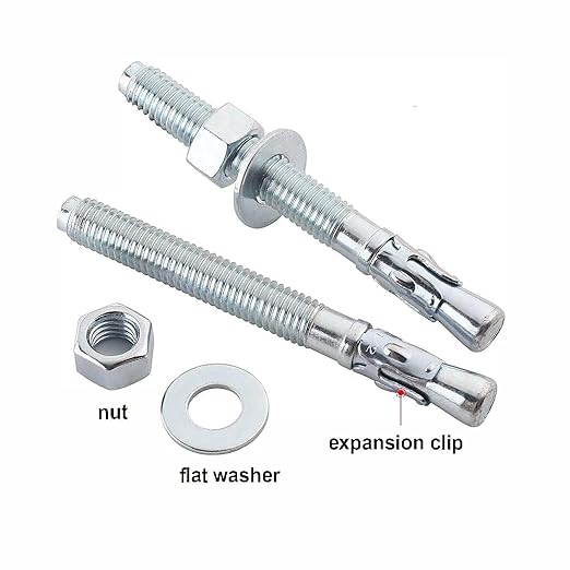 3/4" Wedge Anchors Zinc Plated Heavy Duty Fastener for Concrete (6, 3/4" x 6-1/4")