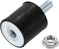uxcell M8 Rubber Mounts, 1Pcs 30x30mm(DxH) Rubber Cylindrical Anti Vibration Isolator Shock Absorber with Lock Nut for Car Bobbin Generator Air Compressors