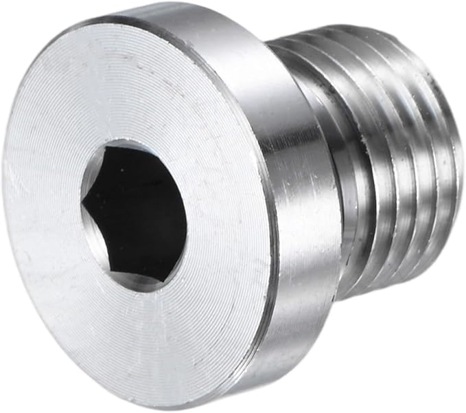 1-Pack Inner Hex Head Pipe Fitting Plug, 1/4 NPT 304 Stainless Steel Socket Bung Plug with Sealing Ring for Terminate Pipe Ends/Replacement Drains