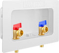 Washing Machine Outlet Box with Center Drain, 1/2" Pex-A F1960 Expansion Inlet x 3/4" MHT Outlet Connection with Hot and Cold 1/4-turn Shut-off Ball Valve