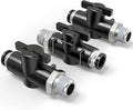 TAILONZ PNEUMATIC 5/32 Inch Tube OD x 1/4 Inch NPT Thread Ball Valve Air Flow Control Valve Push to Connect Fitting BVC-5/32-N2（Pack of 1）