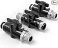 TAILONZ PNEUMATIC 5/32 Inch Tube OD x 1/4 Inch NPT Thread Ball Valve Air Flow Control Valve Push to Connect Fitting BVC-5/32-N2（Pack of 3）