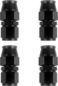 8AN PTFE Hose End Fitting Straight Swivel Only for PTFE Hose Aluminum Black 4PCS